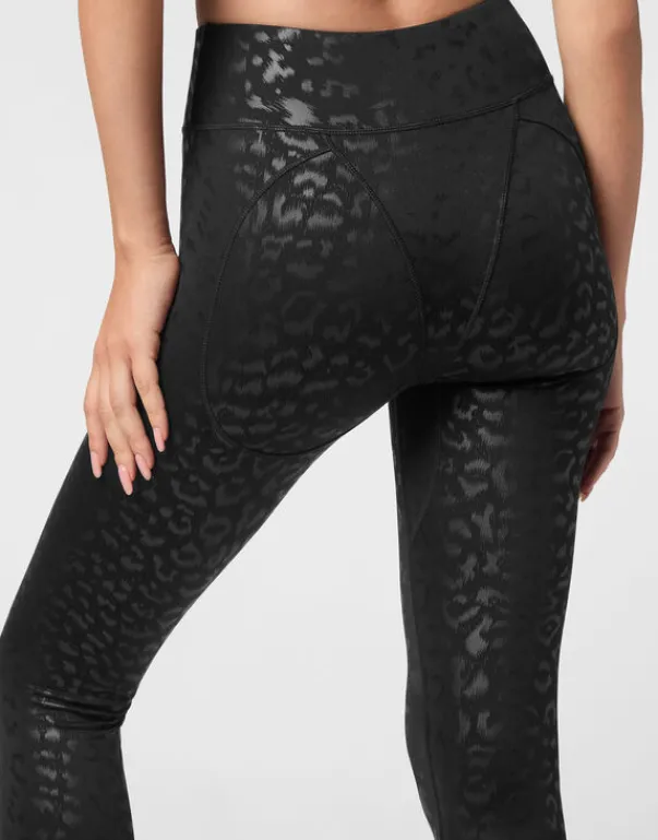 Hot Black Leopard Push Up Leggings Damen Sportbekleidung