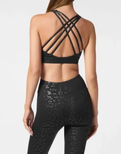 Outlet Black Leopard Sport Bra Damen Sportbekleidung