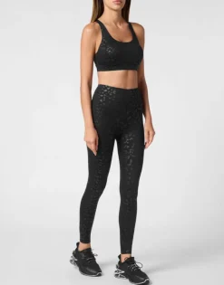 Outlet Black Leopard Sport Bra Damen Sportbekleidung