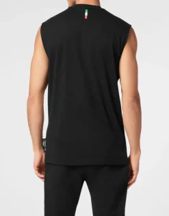 Hot Cotton Dotted T-shirt Round Neck Sleeveless Lamina Tiger Herren T-shirt