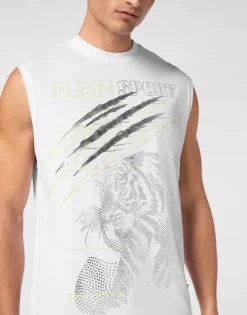Hot Cotton Dotted T-shirt Round Neck Sleeveless Lamina Tiger Herren T-shirt