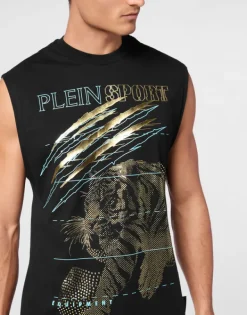 Hot Cotton Dotted T-shirt Round Neck Sleeveless Lamina Tiger Herren T-shirt