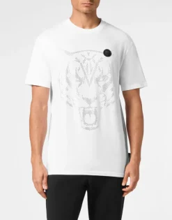 Online Cotton T-shirt Round Neck SS  Lamina Tiger Herren T-shirt