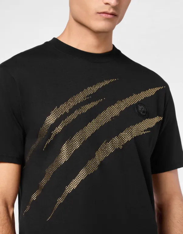 Hot Cotton T-shirt Round Neck SS Lamina Scratch Herren T-shirt