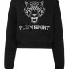 Outlet Cropped Hoodie Sweatjacket Tiger Damen Sportbekleidung