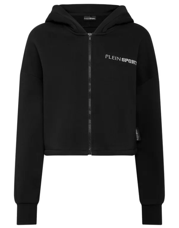 Fashion Cropped Hoodie Sweatjacket Scratch Damen Sportbekleidung