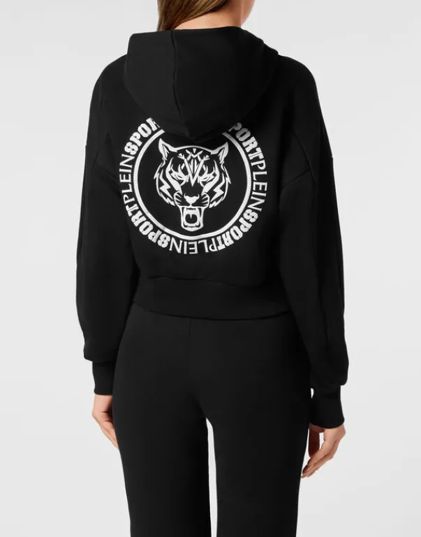 New Cropped Hoodie Sweatshirt Tiger Damen Sportbekleidung