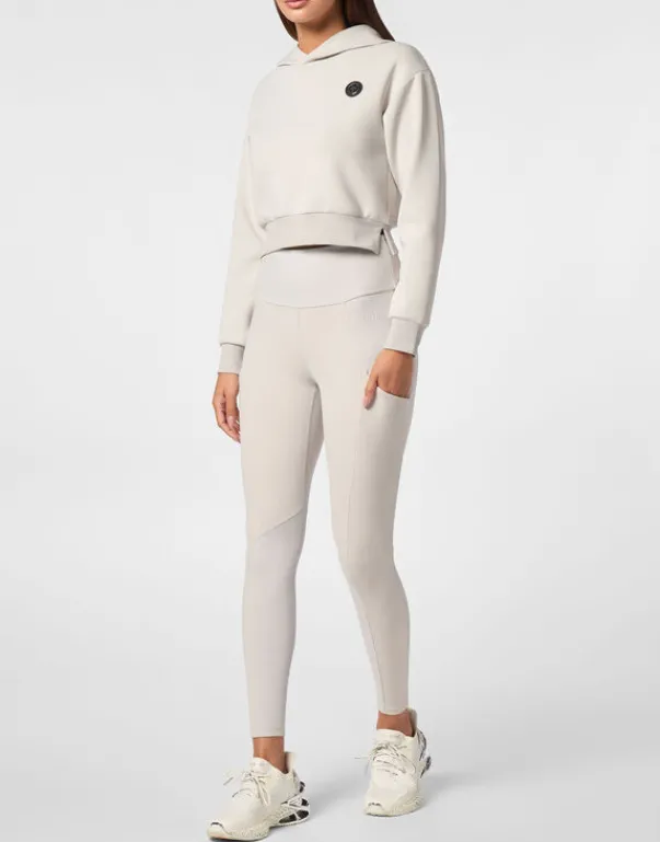 Sale Cropped Hoodie Sweatshirt Damen Sportbekleidung