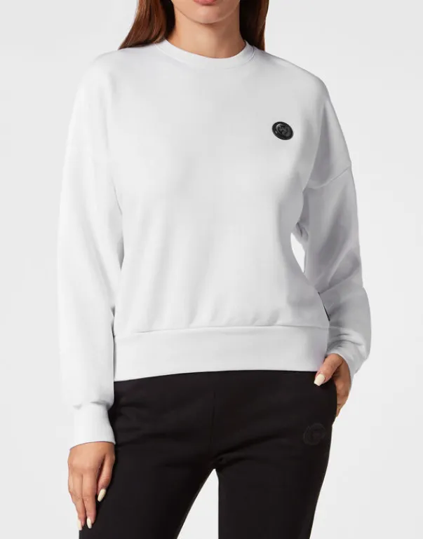 New Cropped Sweatshirt LS Glitter Damen Sportbekleidung