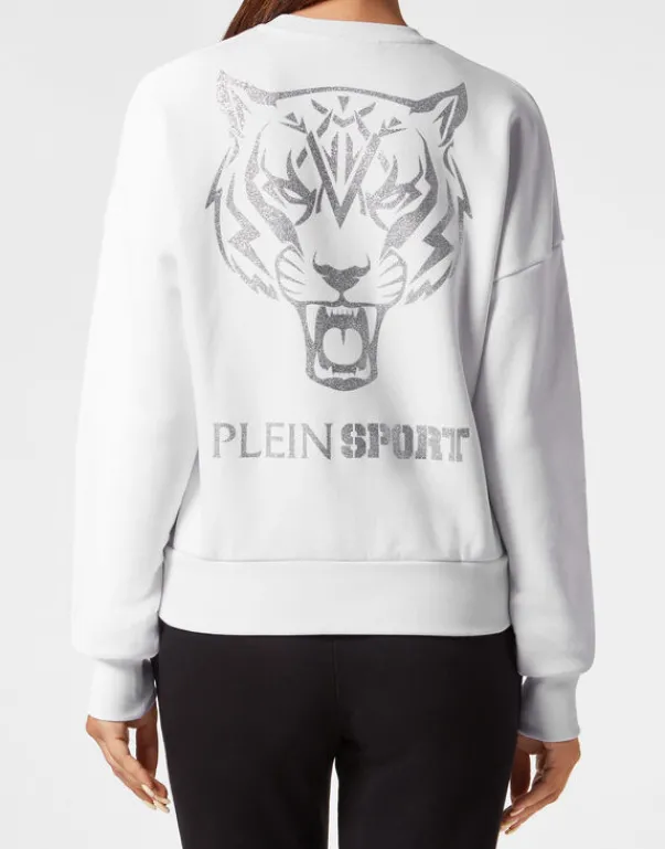 New Cropped Sweatshirt LS Glitter Damen Sportbekleidung