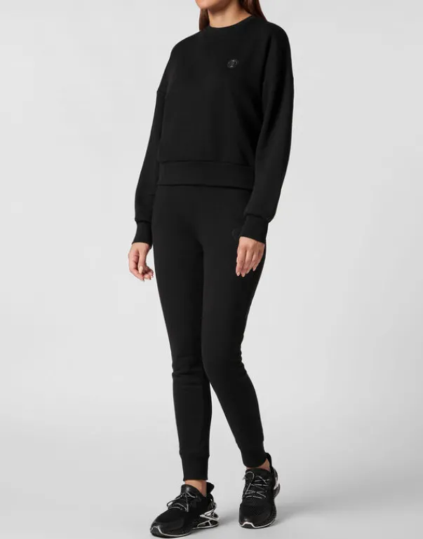 Clearance Cropped Sweatshirt LS Glitter Damen Sportbekleidung