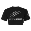 New Cropped T-shirt Round Neck Scratch Damen T-shirts & Poloshirts