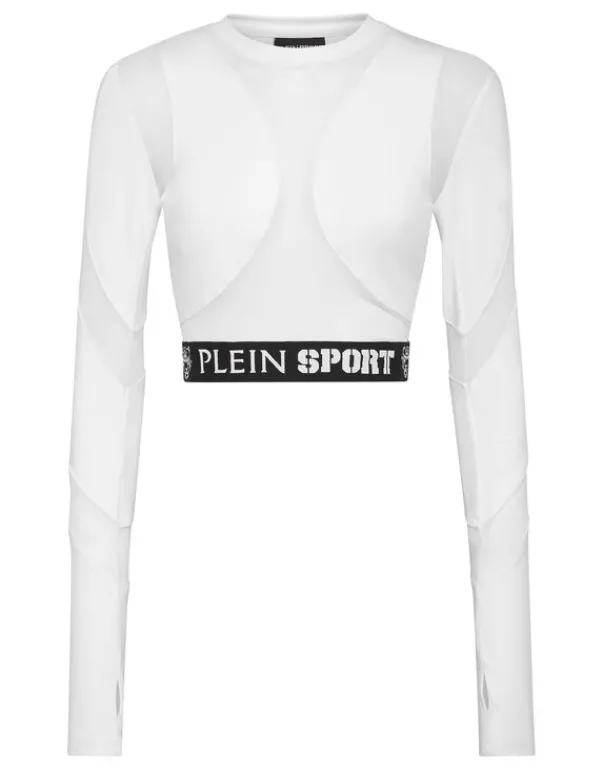 Sale Jogging Cropped Top LS Multicut Damen Sportbekleidung