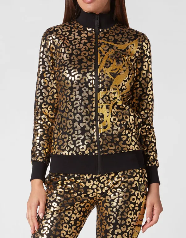 Discount Jogging Tracksuit: Top/Trousers Leopard Damen Sportbekleidung