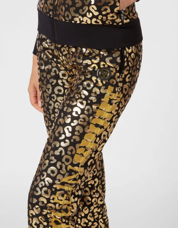 Discount Jogging Tracksuit: Top/Trousers Leopard Damen Sportbekleidung