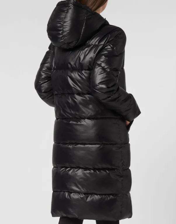 Sale Nylon Long Puffered Jacket Damen Jacken