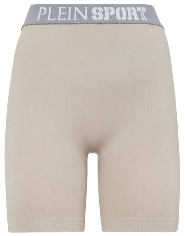 Fashion Rib Seamless Biker Shorts Logo Damen Sportbekleidung