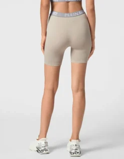 Fashion Rib Seamless Biker Shorts Logo Damen Sportbekleidung