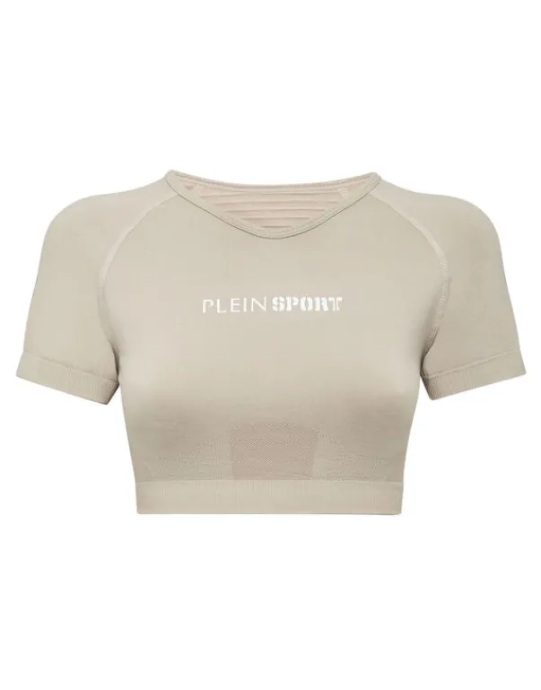 Fashion Seamless Cropped T-shirt V-Neck SS Logo Damen T-shirts & Poloshirts