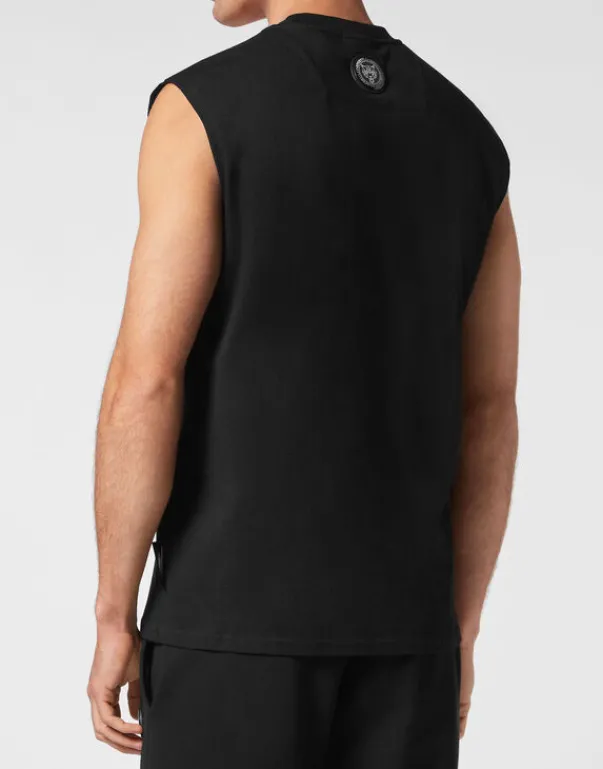 Discount Sleeveless T-shirt Round Neck Herren T-shirt