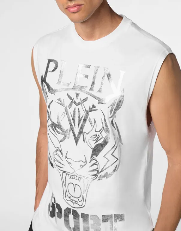 Discount Sleeveless T-shirt Round Neck SS Tiger Herren T-shirt