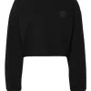 Fashion Sponge Cropped Sweatshirt Round Neck LS Damen Sportbekleidung