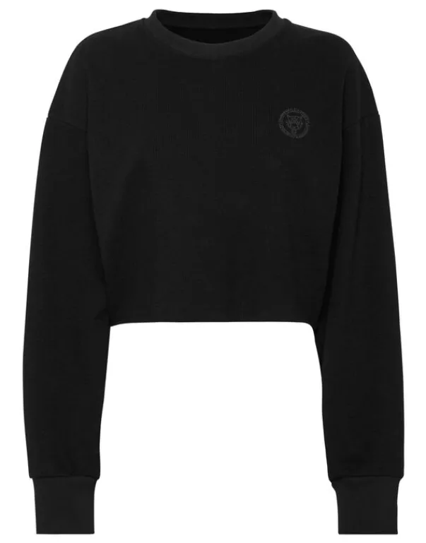 Fashion Sponge Cropped Sweatshirt Round Neck LS Damen Sportbekleidung